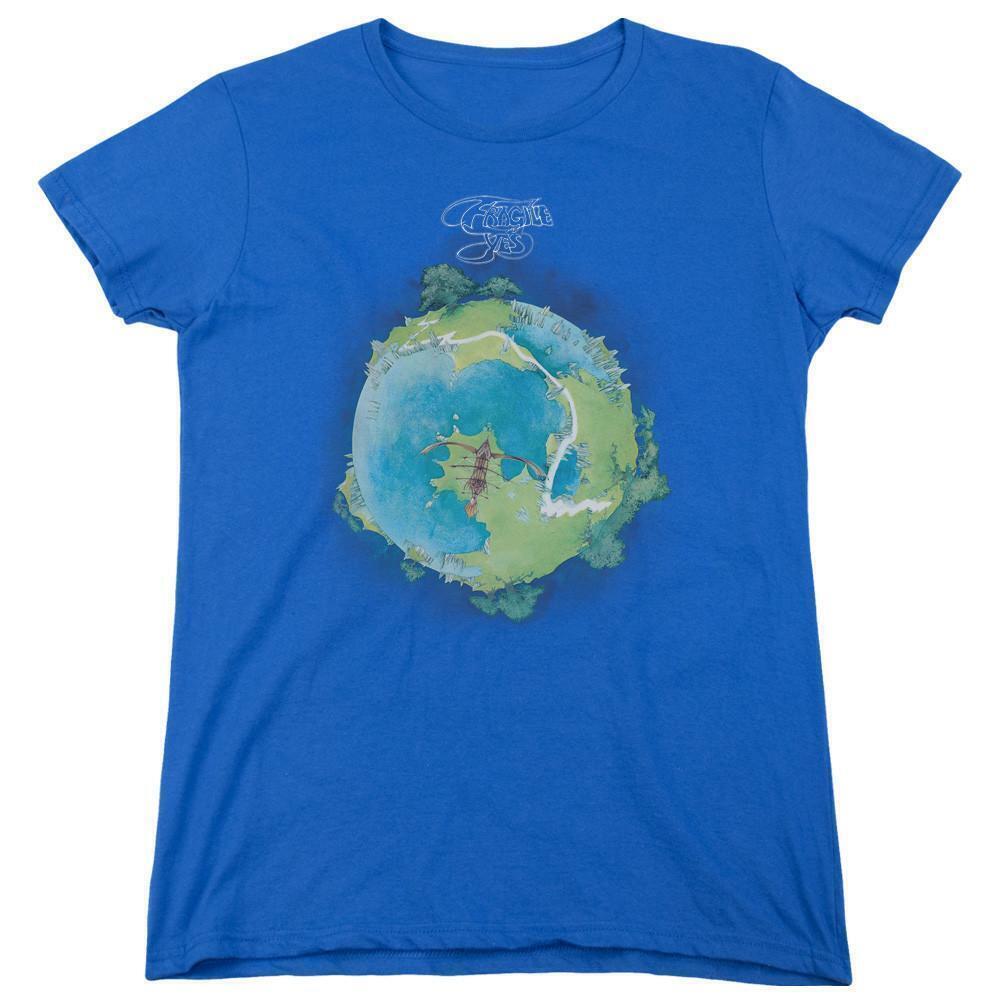 Yes Fragile Cover Ss Womens T Shirt Royal Blue